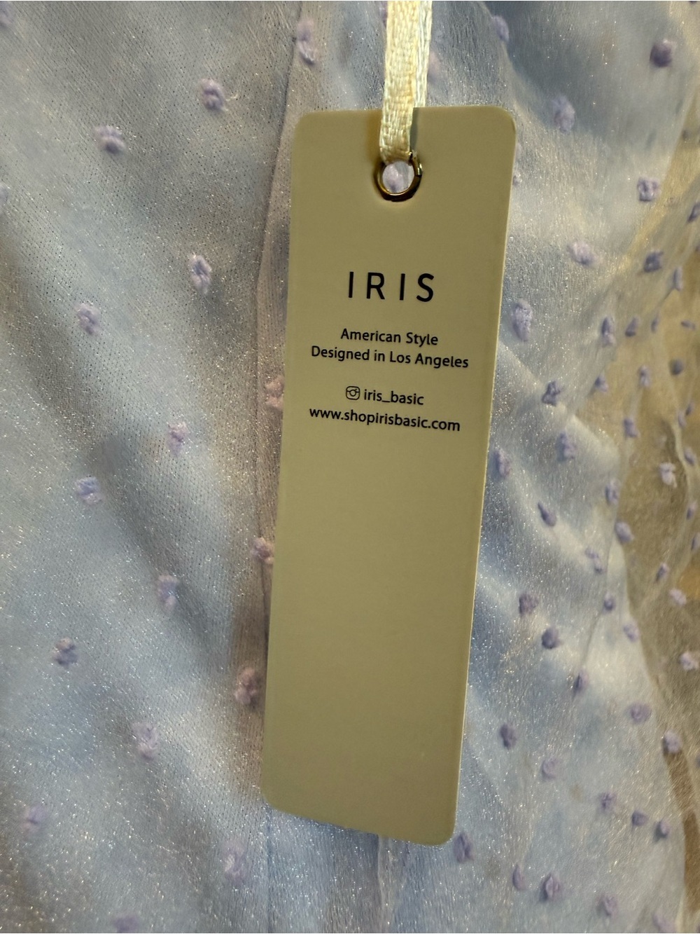 NWT IRIS Lavender Swiss Dot Sheer Mesh Flutter Sleeve Top – Size Small - Picture 4 of 10